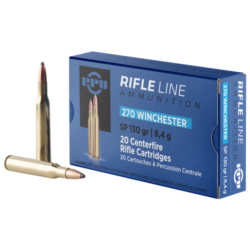 PPU SP .270 Winchester 130 Grain Centerfire Rifle Ammo