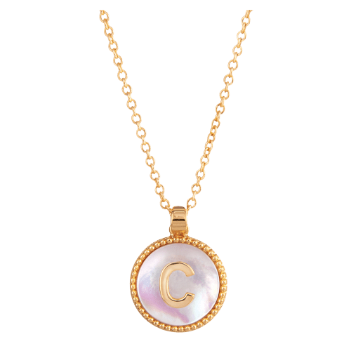 Amanda Blu Mother of Pearl C Initial Necklace
