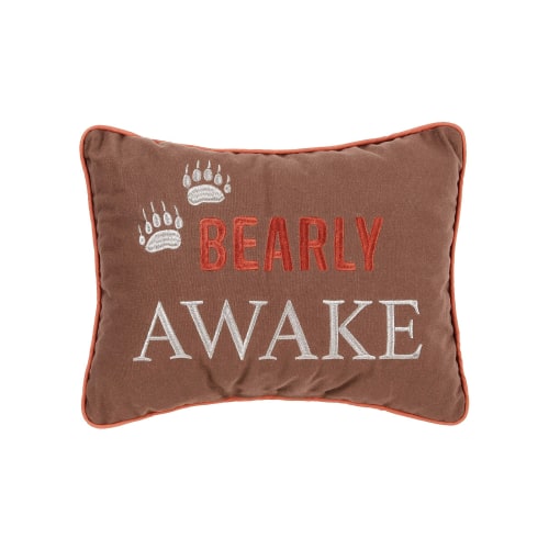 C&F Home Saffron Plaid Collection Bearly Awake Pillow