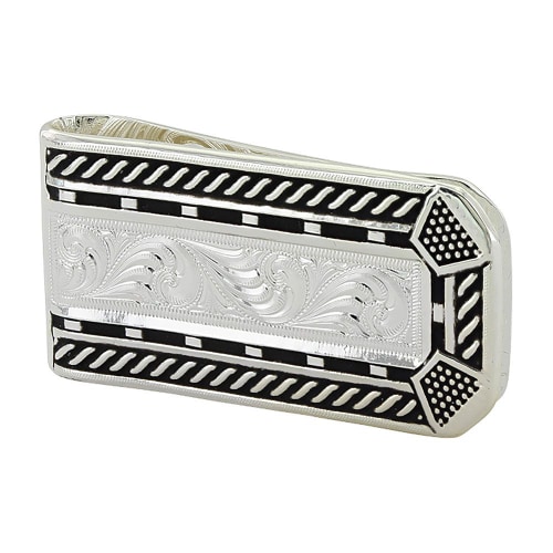 Montana Silversmiths Roped Horseshoe Nail Head Money Clip