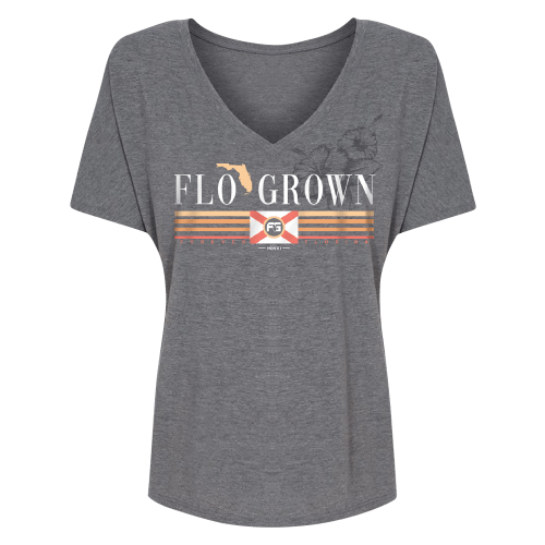FloGrown Chest Stripe Short-Sleeve T-Shirt for Ladies