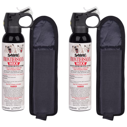 SABRE Frontiersman MAX Bear Spray with Belt Holsters 2-Pack
