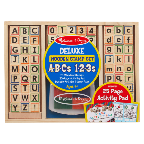 Melissa and Doug ABCs 123s Deluxe Wooden Stamp Set