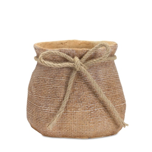Melrose International Decorative Burlap-Bag Container