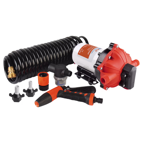 Seaflo 12V 55-Series Washdown Pump Kit with Coiled Hose