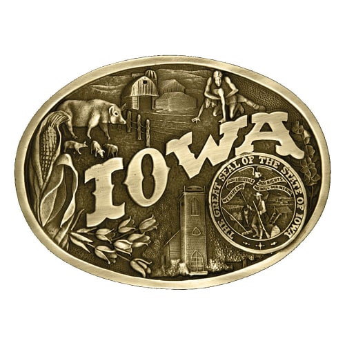 Montana Silversmiths Iowa State Heritage Attitude Buckle