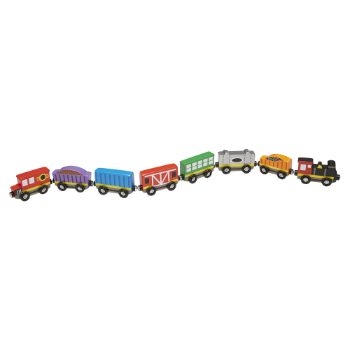 Melissa & Doug Wooden Train Cars 8-Piece Set