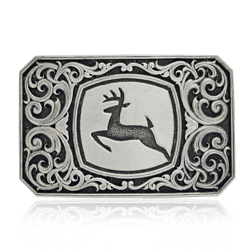 Montana Silversmiths John Deere Filigree Attitude Belt Buckle