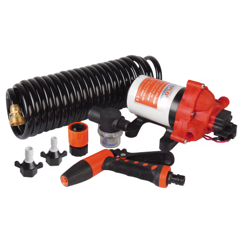 Seaflo 12V 33-Series Washdown Pump Kit with Coiled Hose