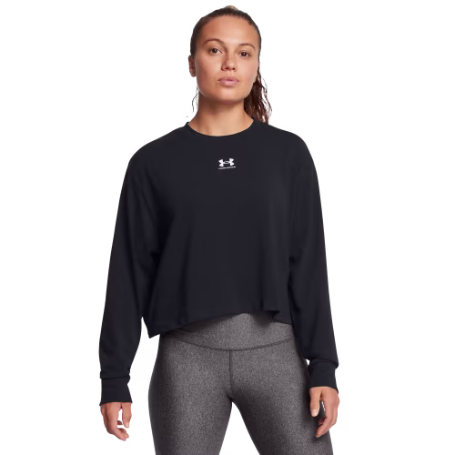 New! Under Armour Rival Boxy Long-Sleeve Shirt for Ladies