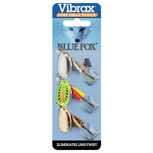New! Blue Fox Super Vibrax Tri-Pack Spinner Kit