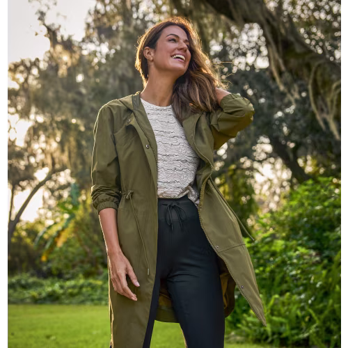 New! Natural Reflections Tech Stretch Trench Coat for Ladies