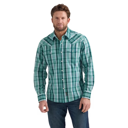New! Wrangler Retro Premium Plaid Long-Shirt Sleeve for Men
