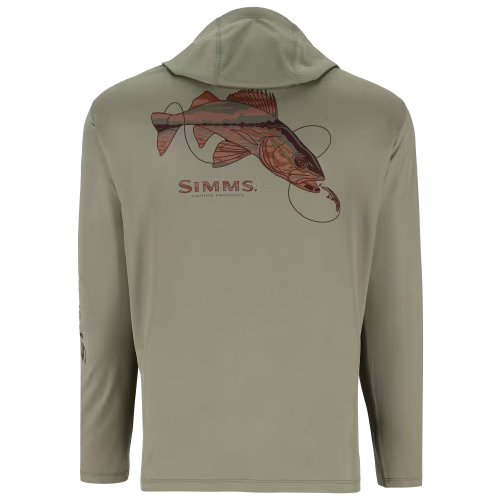 New! Simms Artist Series Trout Tech Hoodie for Men