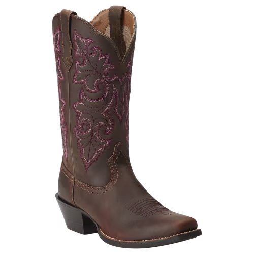 New! Ariat Round Up Square-Toe Western Boots for Ladies