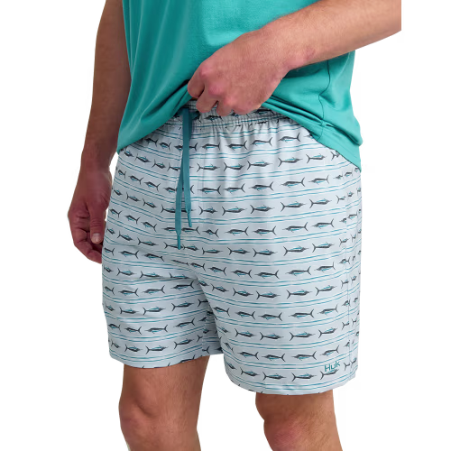 New! Huk Pursuit Volley Printed Swim Shorts for Men