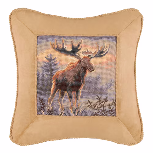New! C&F Home Northwoods Moose Needlepoint Pillow