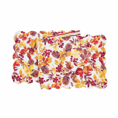 New! C&F Home Fall Leaves Watercolor Table Runner