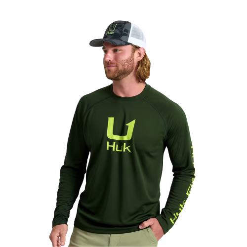 New! Huk Icon Crew-Neck Long-Sleeve Shirt for Men