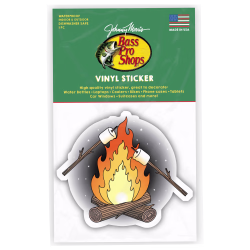 New! Bass Pro Shops Nighttime Campfire Vinyl Sticker