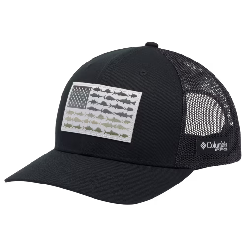 New! Columbia PFG Mesh Snapback Fish Flag Ball Cap