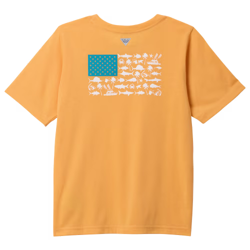 New! Columbia PFG Fish Flag Short-Sleeve T-Shirt for Kids
