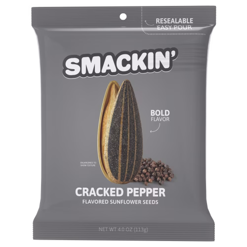 New! SMACKIN' Cracked Pepper Sunflower Seeds