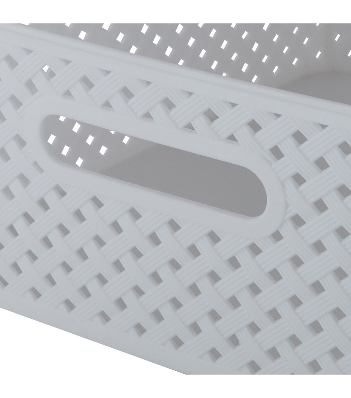 Simplify 14 x 5 Resin Wicker Storage Bin With Handles