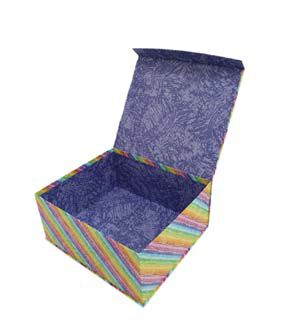 16 Multicolor Diagonal Stripes Flip Top Box by Place & Time