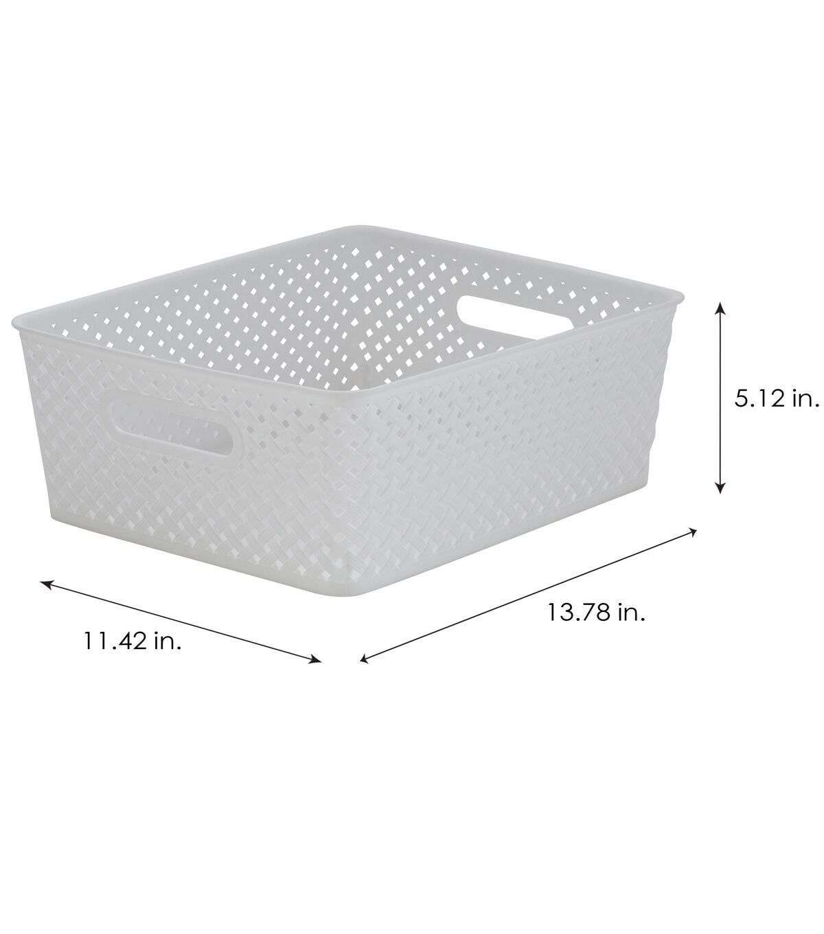 Simplify 14 x 5 Resin Wicker Storage Bin With Handles