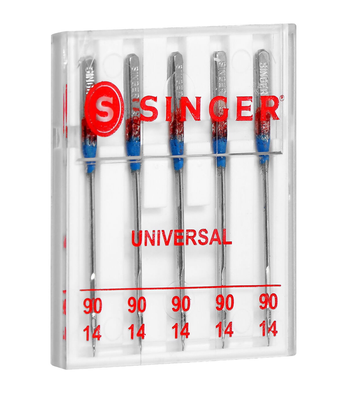 SINGER 90/14 Universal Regular Point Sewing Machine Needles 5pk