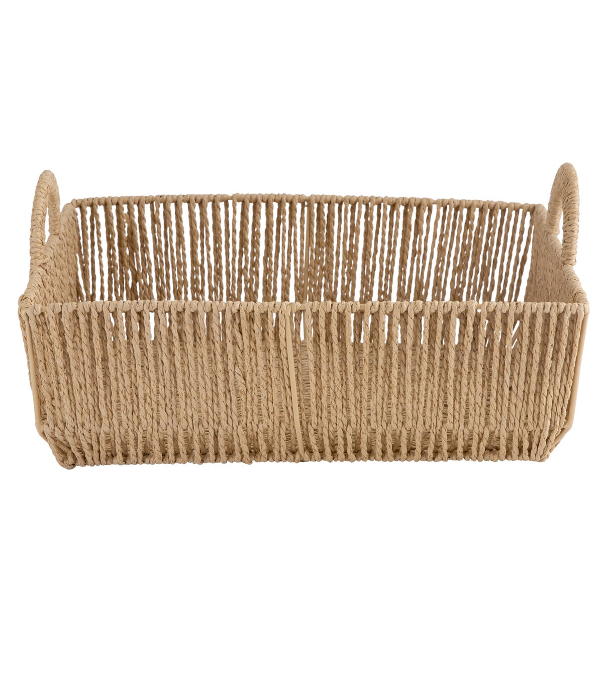 Simplify 15 x 5 Dutch Weave Shelf Storage Basket With Round Handles