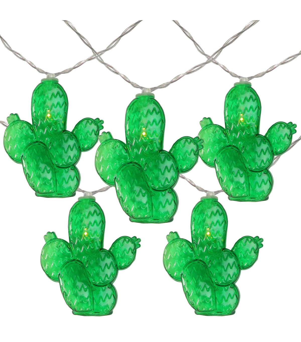 Northlight 10-Count Green Prickly Pear Cactus LED String Lights - 4.5ft