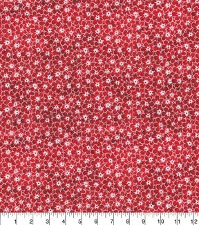Dark Red Sundrenched Floral Cotton Fabric by Keepsake Calico