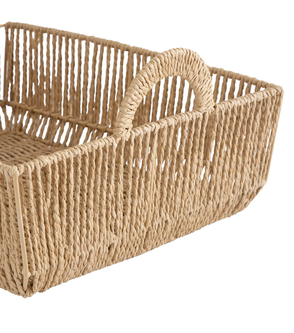 Simplify 15 x 5 Dutch Weave Shelf Storage Basket With Round Handles