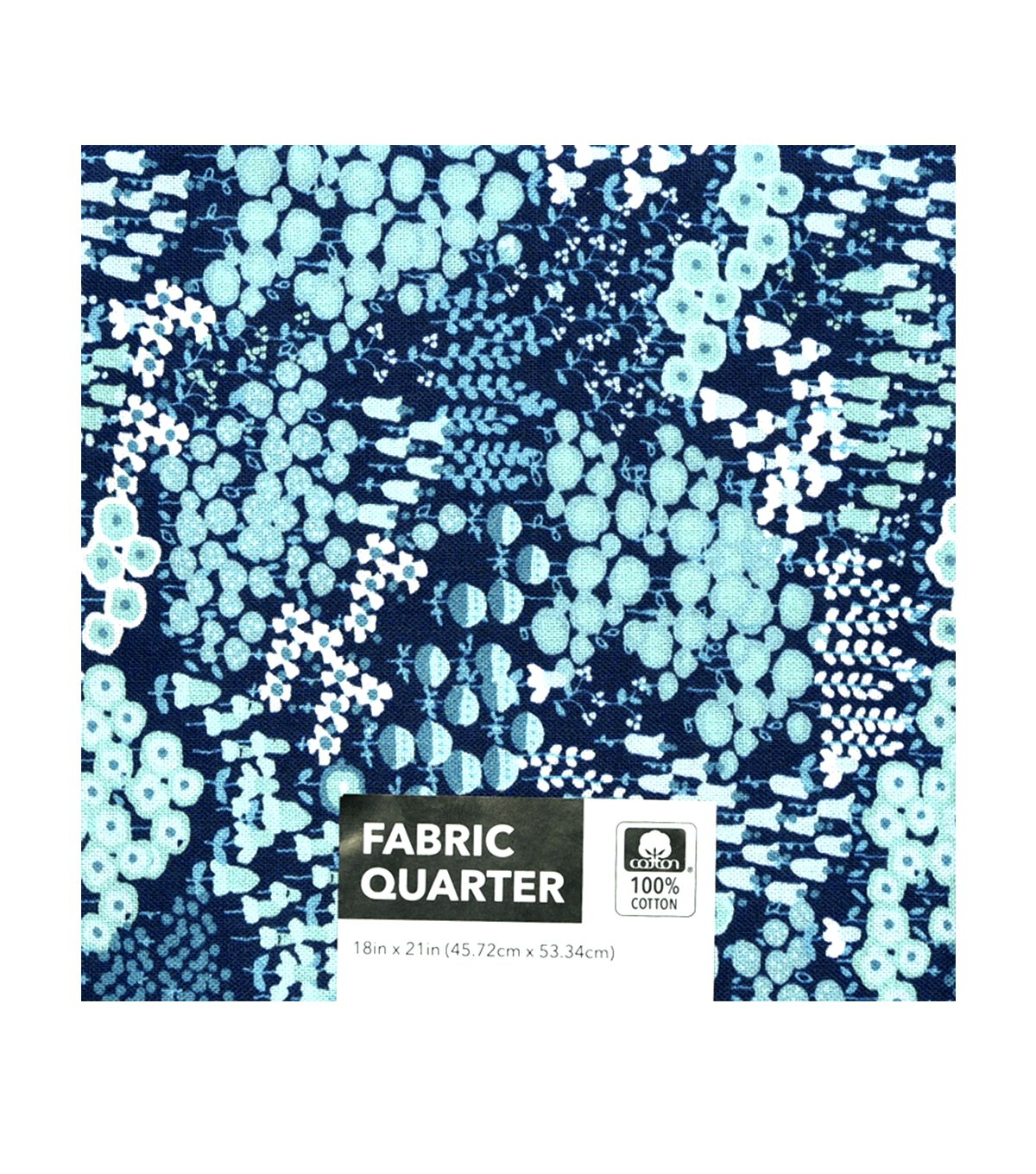 18 x 21 Teal Floral Cotton Fabric Quarter 1pc by Keepsake Calico
