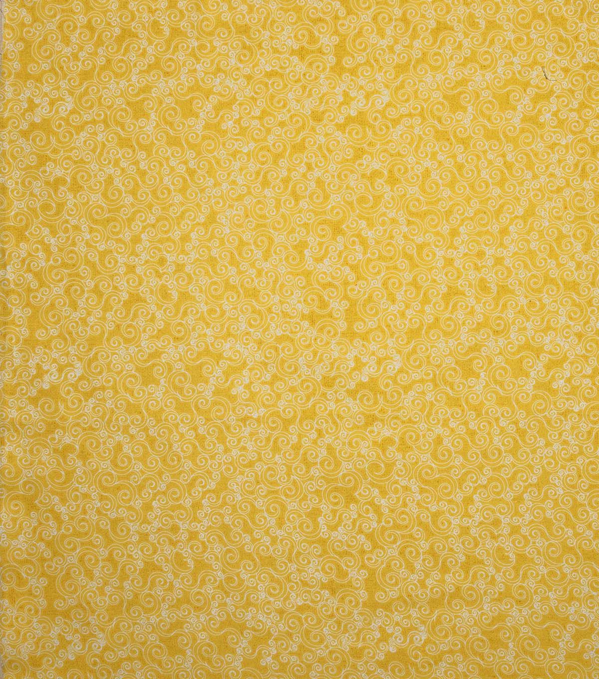 Swirls on Yellow Blender Quilt Cotton Fabric by Keepsake Calico