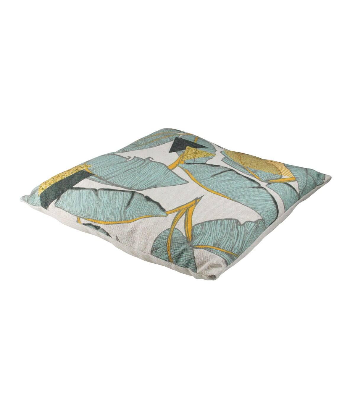Northlight 18 Green Yellow Tropical Banana Leaf Square Throw Pillow