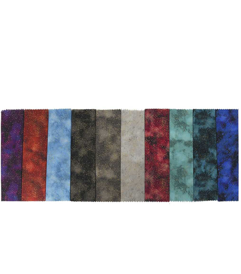 10 Space Metallic Cotton Fabric Shapes 20ct by Keepsake Calico