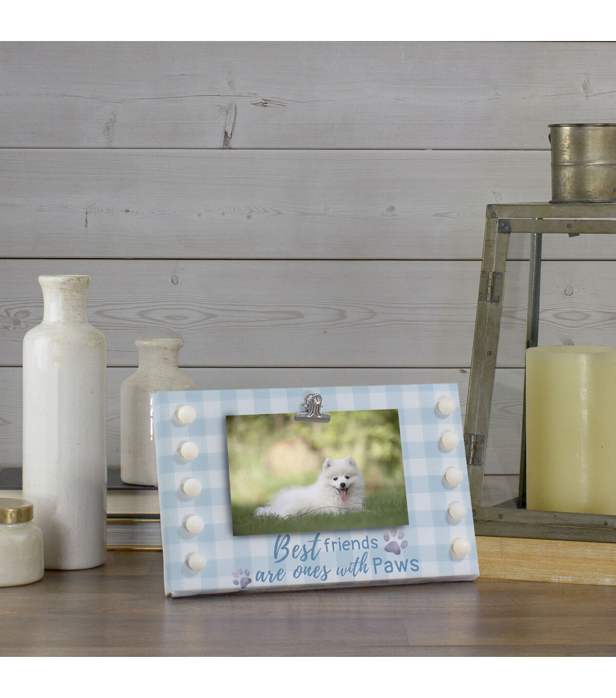 Northlight 10 LED 4x 6 Friends With Paws Canvas Photo Clip