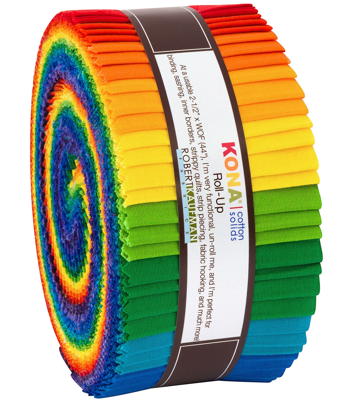 Robert Kaufman Kona Cotton Bright Rainbow 40-Piece Cotton Fabric Roll