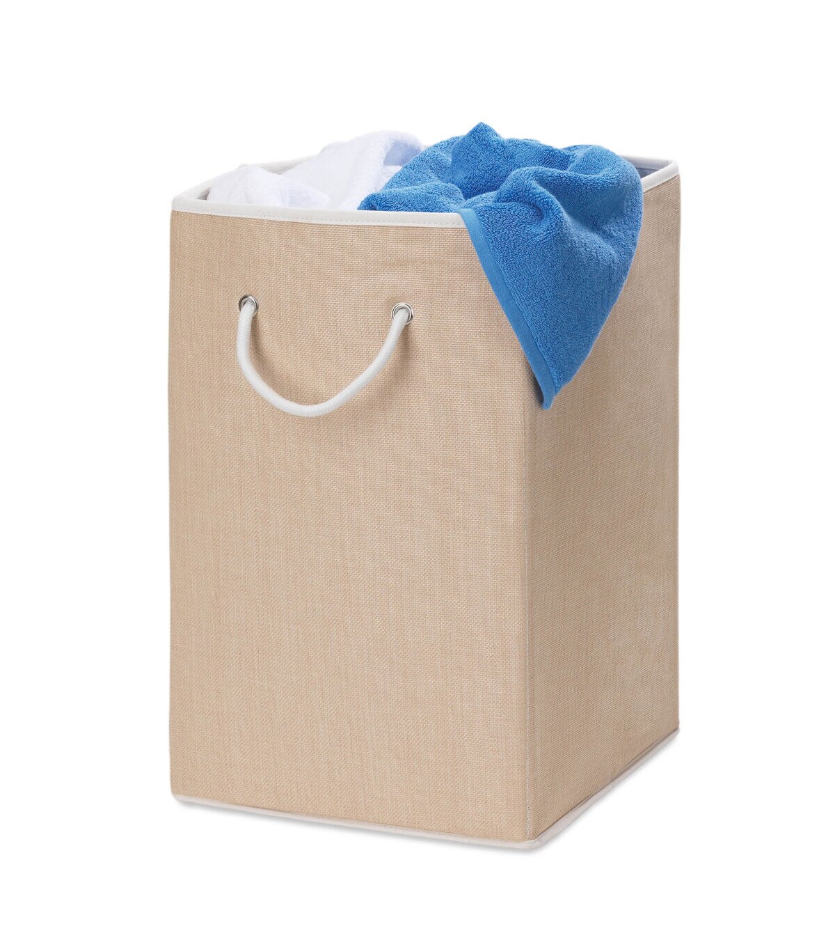 Honey Can Do 14 x 26 Natural Resin Square Laundry Hamper With Handles