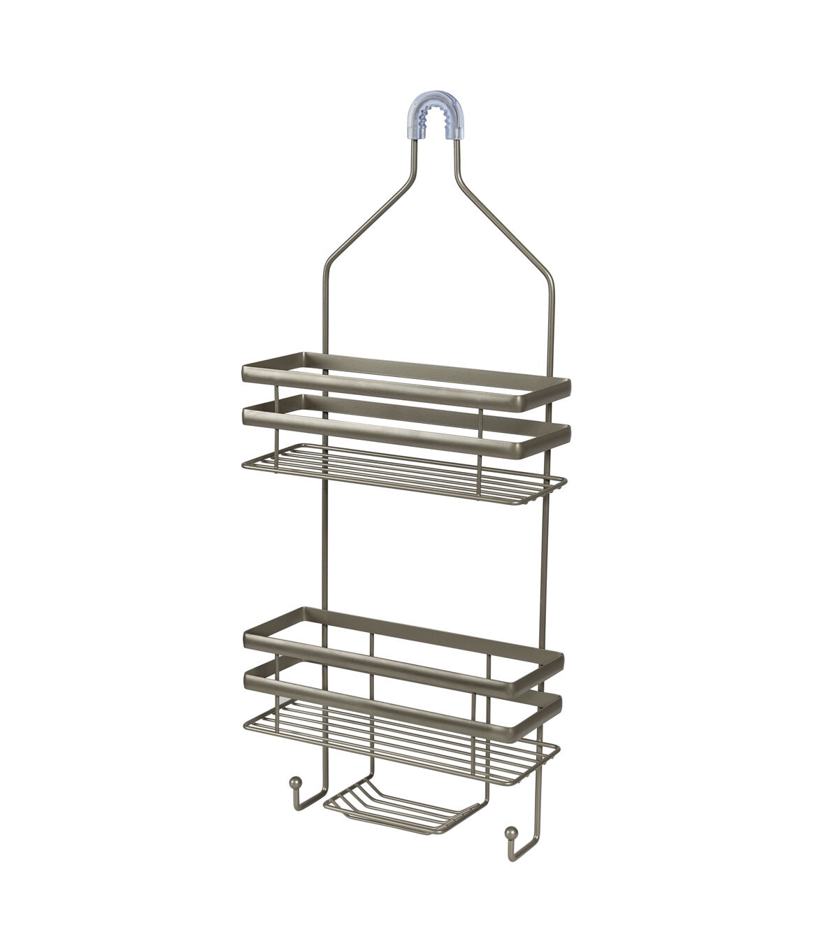 Honey Can Do 11 x 26 Satin Nickel 2 Tier Wire Steel Shower Caddy