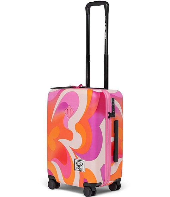 x Jade Purple Brown Butterfly Swirl Day Herschel Heritage Hardshell Large Carry Spinner Suitcase