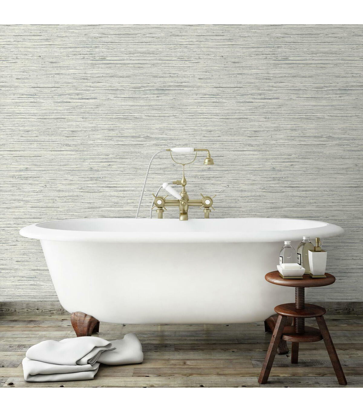 RoomMates Faux Grasscloth Peelable Wallpaper Grey