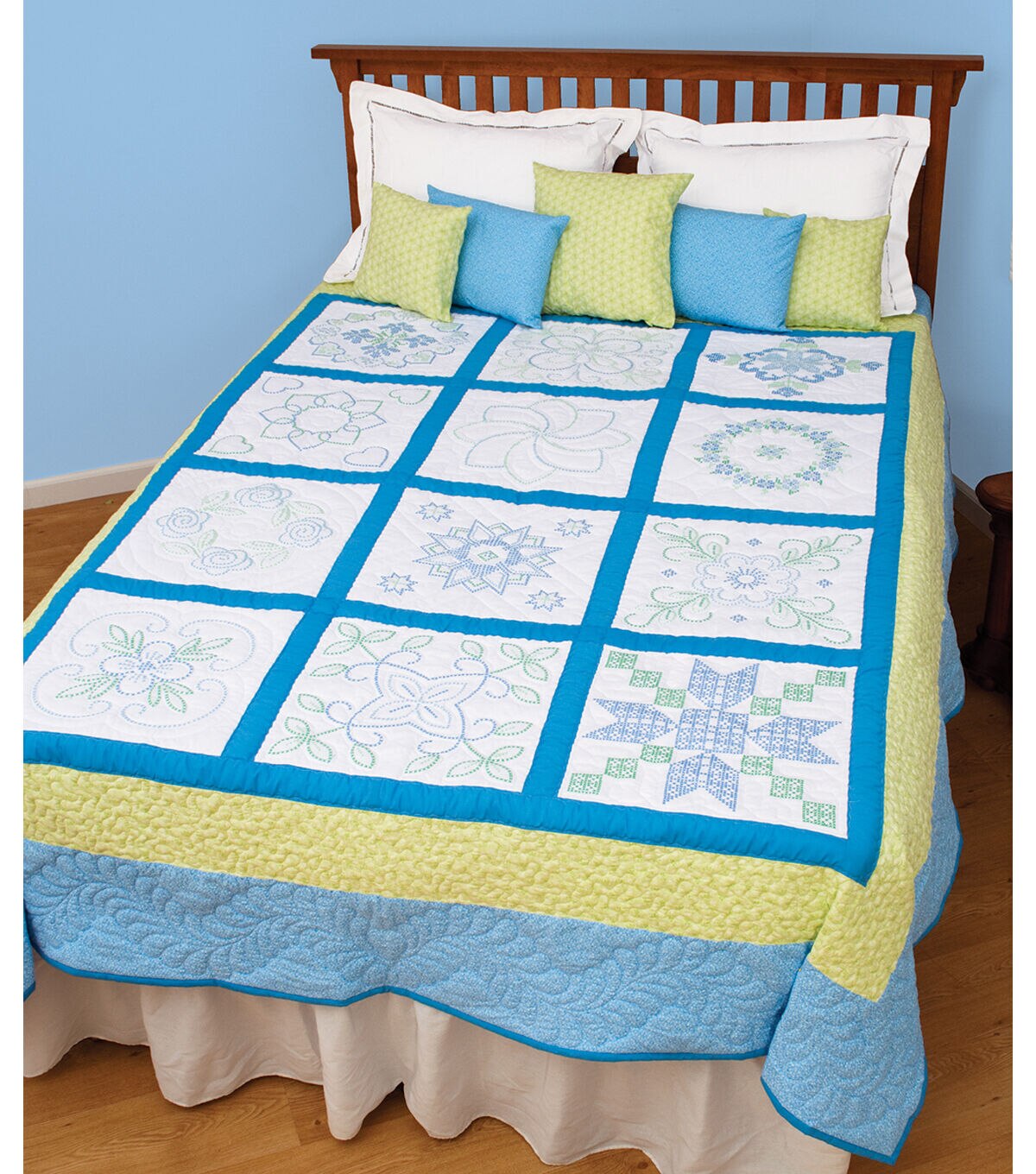 Jack Dempsey 18 Stamped Sampler Cross Stitch Quilt Blocks 12ct