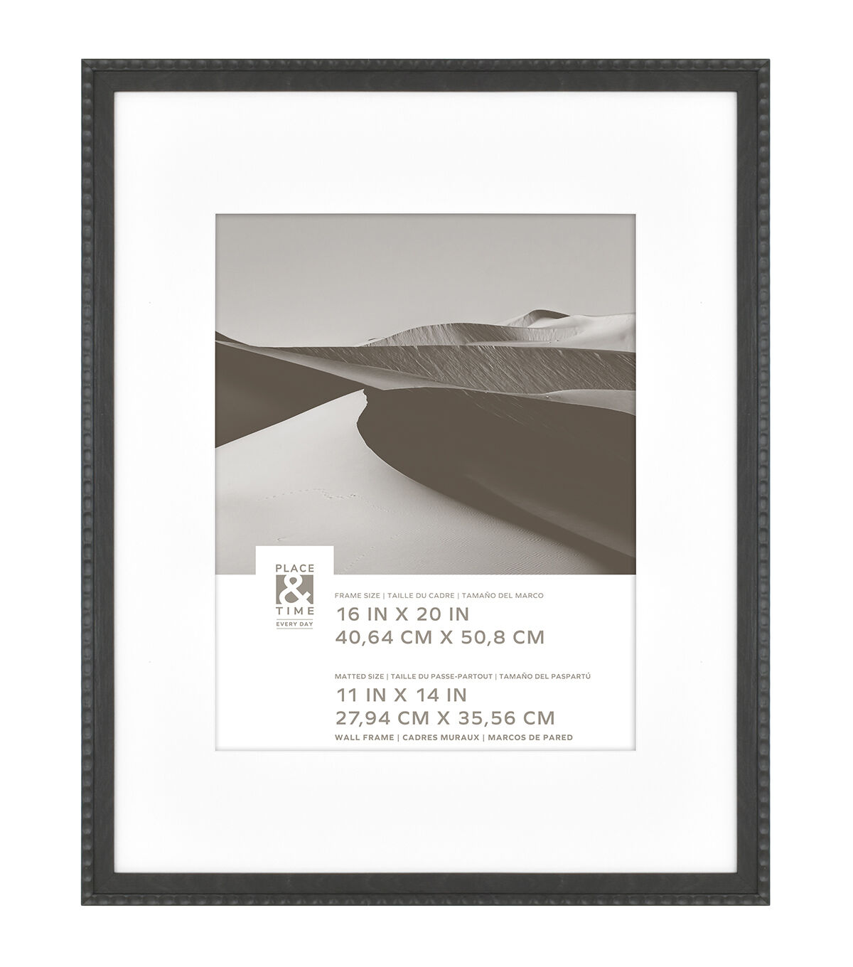 16 x 20 Matted to 11 x 14 Black Wall Frame by Place & Time
