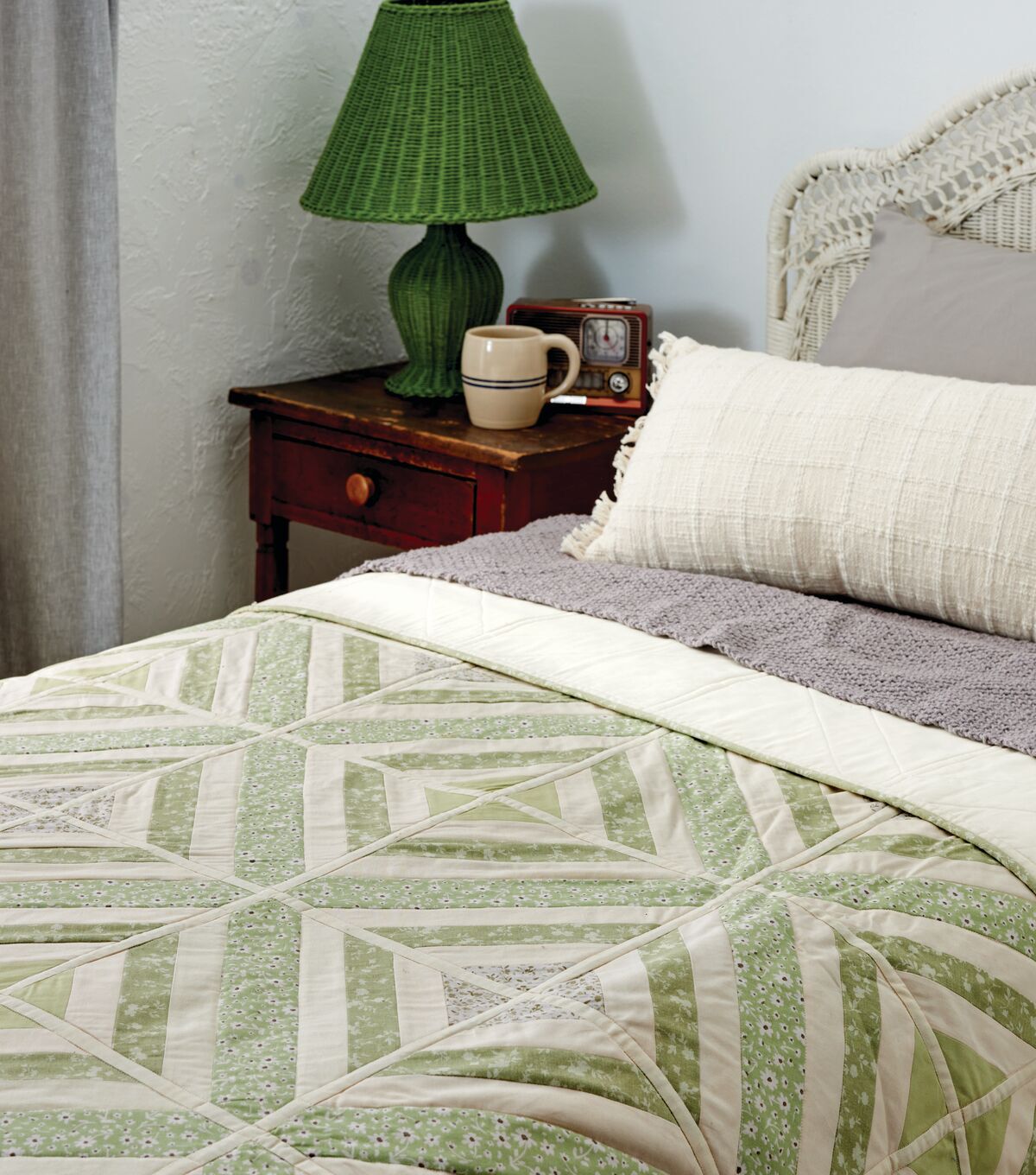 Floral on Sage Quilt Cotton Fabric by Keepsake Calico