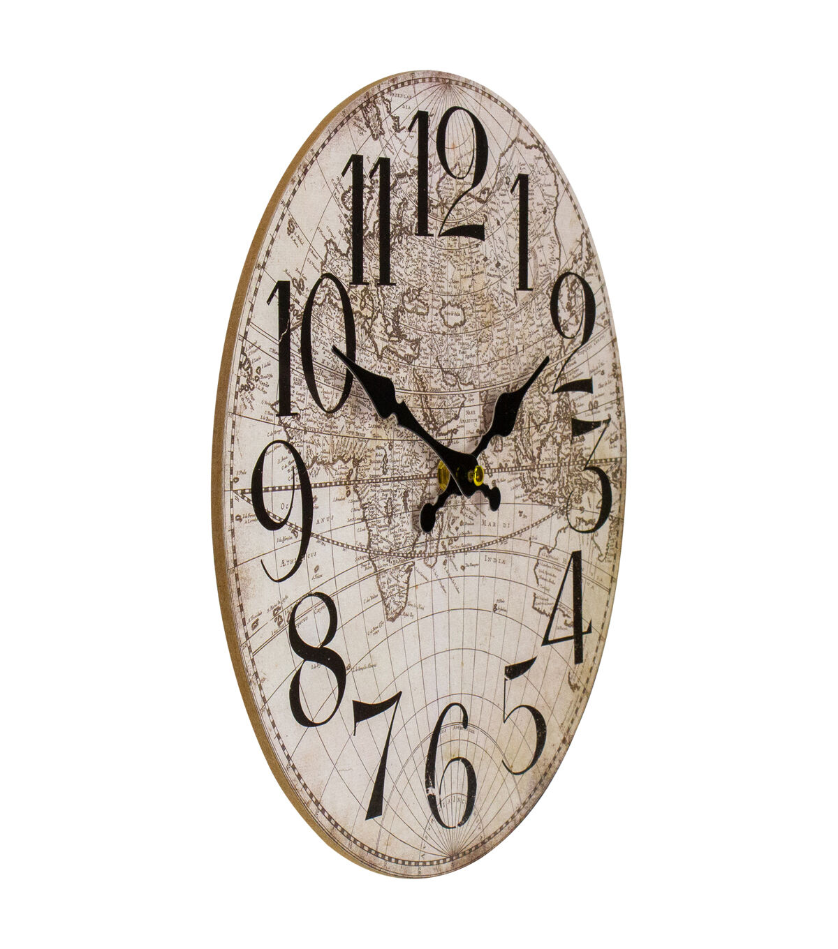 Northlight 12 Ivory Battery Operated Round Clock with Globe Design