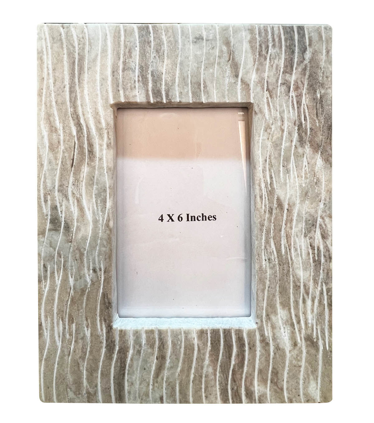 4 x 6 Wavy Grooved Marble Tabletop Picture Frame by Place & Time